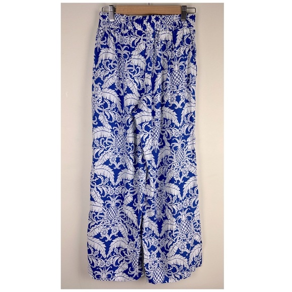 Rachel Zoe Pants - Rachel Zoe | Tropical Vacay Linen Blend Elastic Waist Wide Leg Pants | S